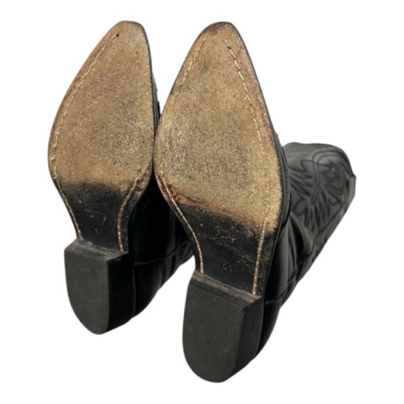 Vintage GUESS by George Marciano Black Cowboy Boots sz 5 1/2 - Picture 6 of 12